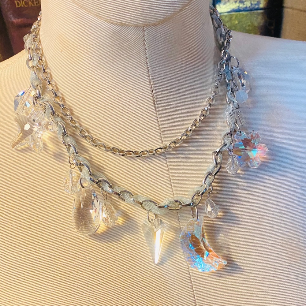 Swarovski Multi Shape Crystals Dangling Necklace - image 5
